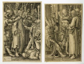 2-Rare-Antique Master Prints-THE PASSION-after van Leyden-17th.c.