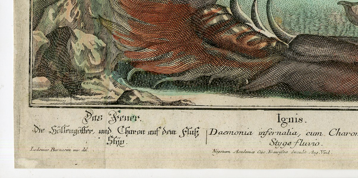 , Rare-Antique Master Print-FEU-FIRE-DEVIL-MOUTH OF HELL-Lobeck-Burnacini-c.1750, Pictura Antique Prints