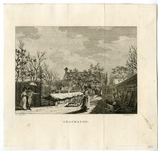 Rare-Antique Master Print-MONTH OF APRIL-GARDEN PREPARATION-GRAS-de Wit-Cats