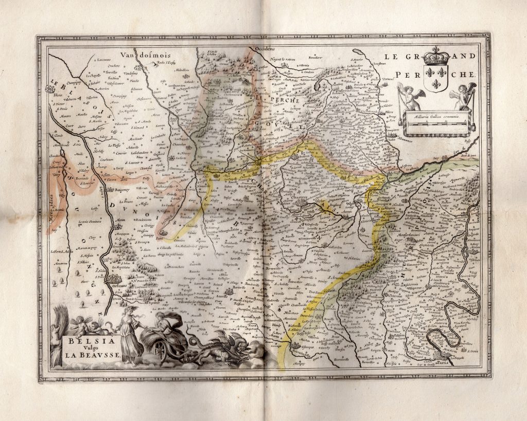Antique -MAP-BEAUCE-NORTH-FRANCE-DRAGONS-CART-WOMEN-HAY-PUTTI ...
