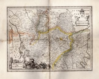 Antique -MAP-BEAUCE-NORTH-FRANCE-DRAGONS-CART-WOMEN-HAY-PUTTI-Janssonius-1656