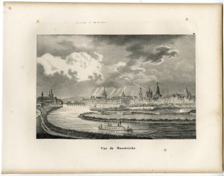 Antique Print-MAASTRICHT-LIMBURG-MAAS RIVER-VIEW-Cloet-1825