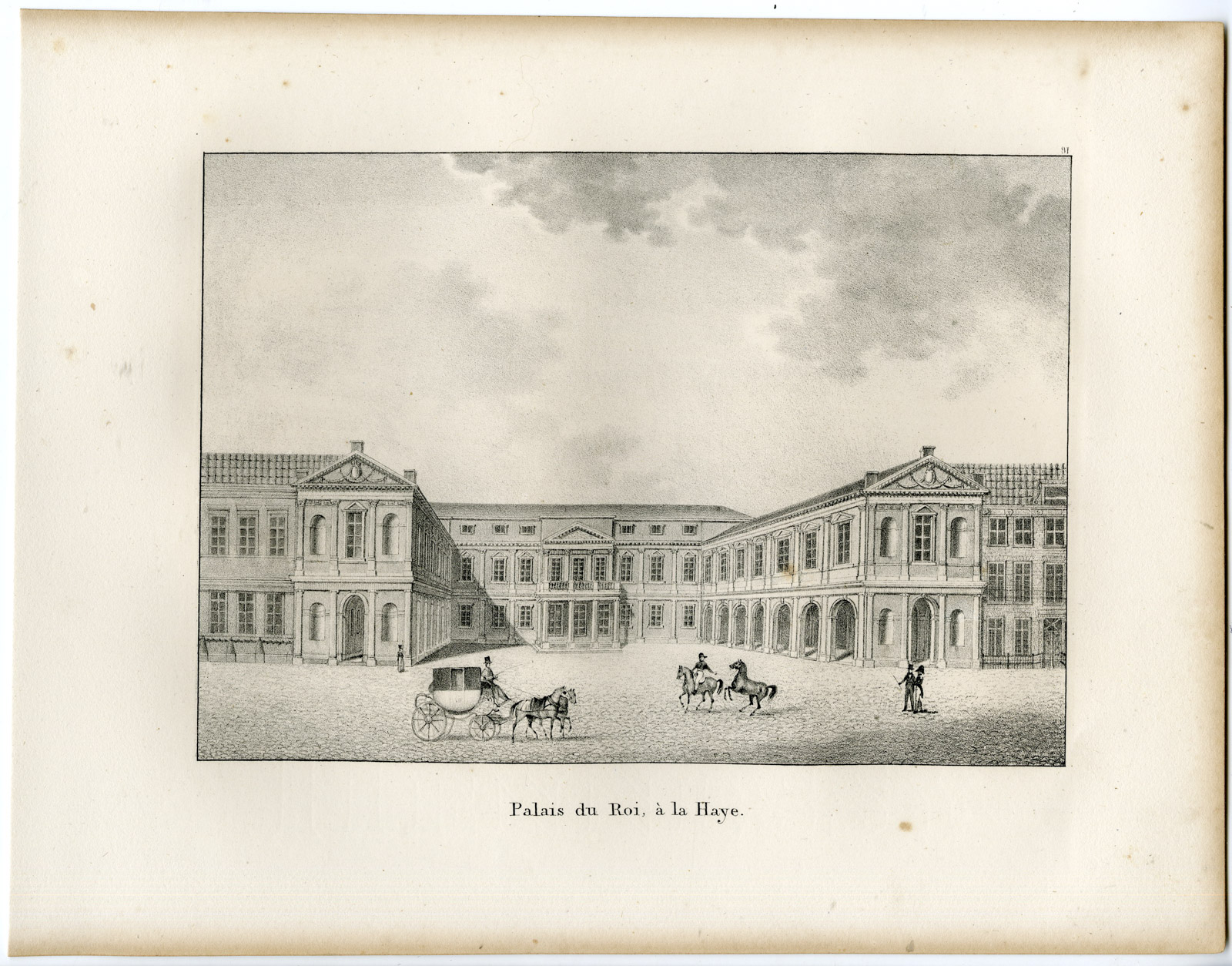 , Antique Print-THE HAGUE-KING-ROYAL PALACE-Cloet-1825, Pictura Antique Prints