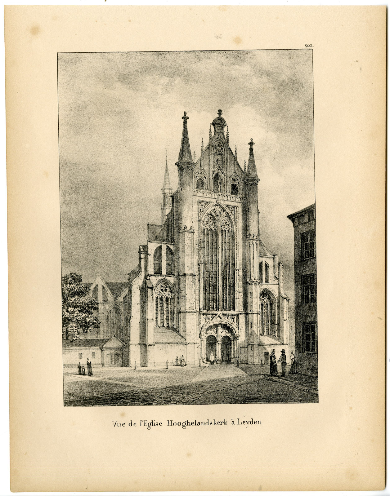 , Antique Print-LEYDEN-LEIDEN-HOOGLANDSE KERK-CHURCH-Cloet-1825, Pictura Antique Prints