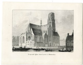 Antique Print-ROTTERDAM-SINT LAURENSKERK-CHURCH-Jobard-Cloet-1825