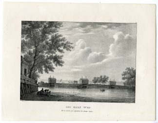 Antique Print-HALFWEG-AMSTERDAM-SLUICES-Cloet-1825