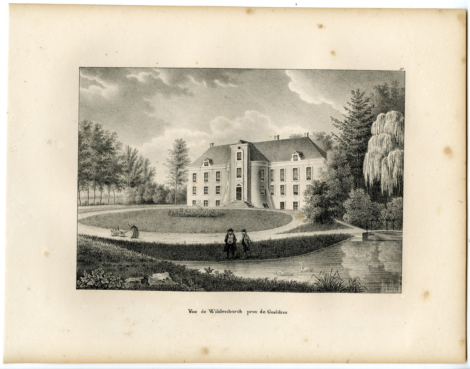 , Antique Print-THE WILDENBORCH CASTLE-BRONCKHORST-Cloet-1825, Pictura Antique Prints