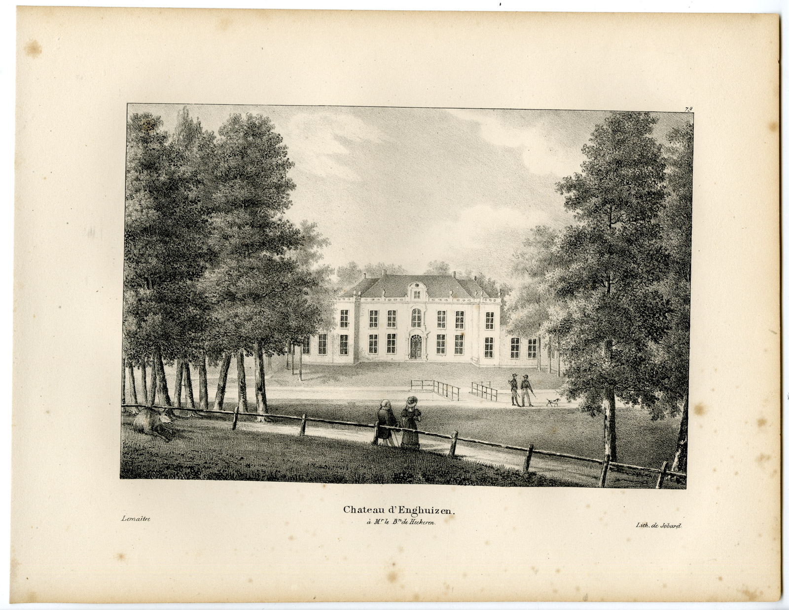 , Antique Print-CASTLE-ENGHUIZEN-BRONCKHORST-KASTEEL-Cloet-1825, Pictura Antique Prints