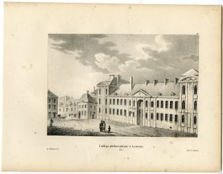 Antique Print-PHILOSOPHICAL COLLEGE-LEUVEN-LOUVAIN-Cloet-1825