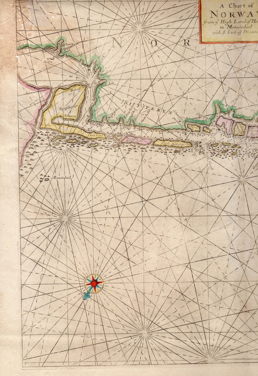 Horrel Rare-Antique Map-NORWAY-HORREL-MMOENDAEL-DRONTEN-COASTAL MAP-Thornton ...