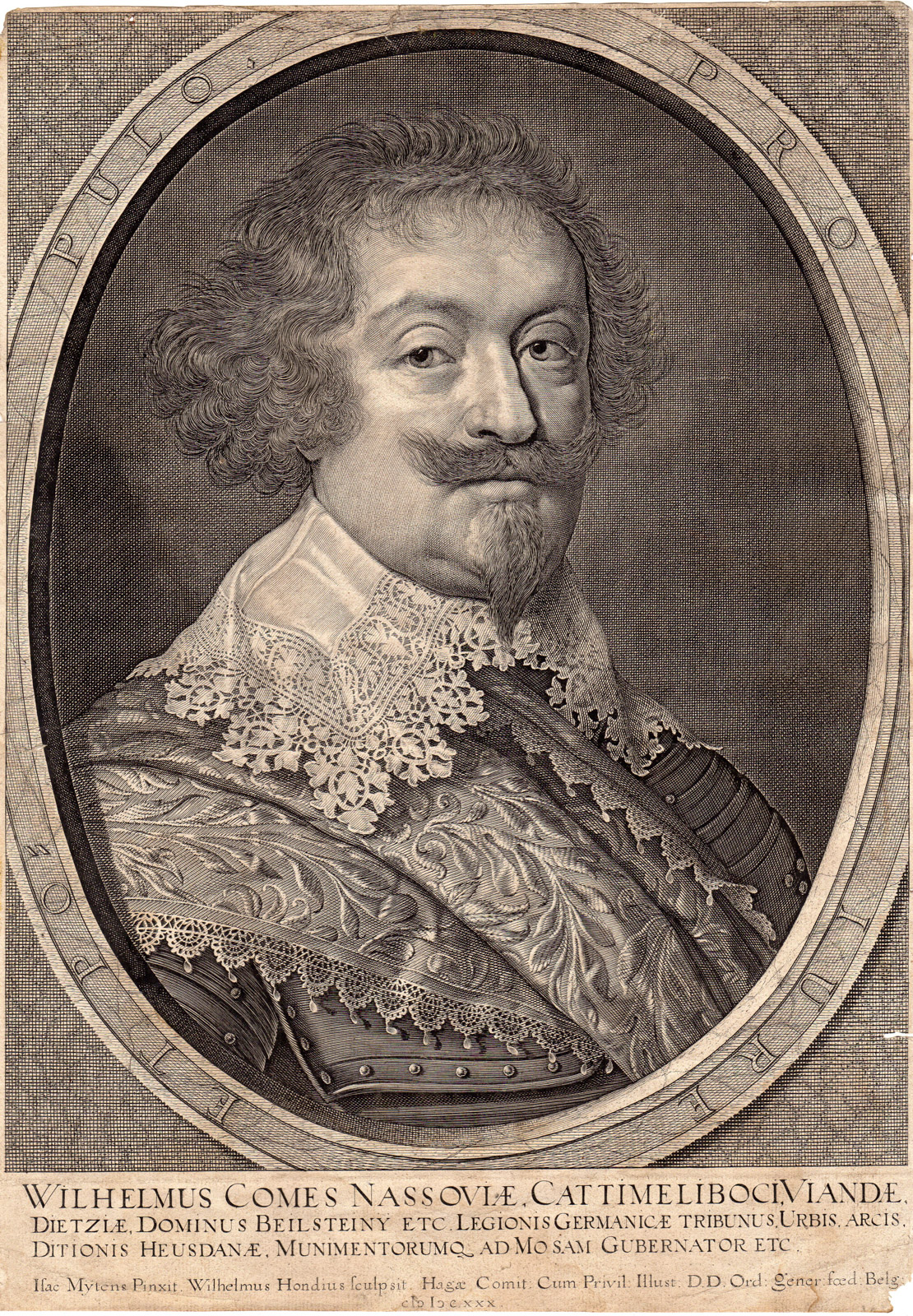 , Antique Print-PRINCE-WILLIAM II-NASSAU-GERMAN-Hondius-Mytens-1630, Pictura Antique Prints