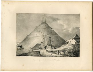Antique Print-LION`S MOUND-WATERLOO-BELGIUM-II-Cloet-1825