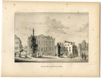 Antique Print-CITY HALL-PORCH-LUIK-LIEGE-Cloet-1825