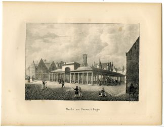 Antique Print-FISH MARKET-BRUGGE-BRUGES-Cloet-1825
