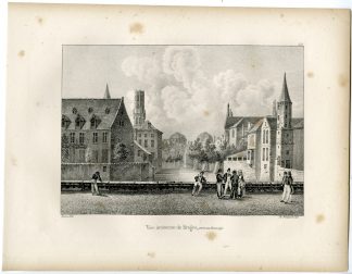 Antique Print-BRUGGE-BRUGES-INNER CITY-VIEW-Cloet-1825
