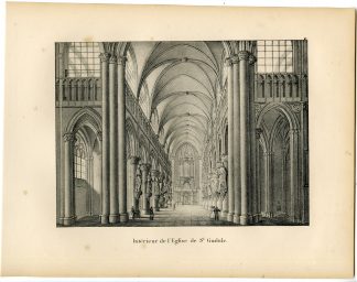 Antique Print-CATHEDRAL OF ST. MICHAEL AND ST. GUDULA-BRUSSELS-Cloet-1825