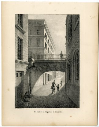 Antique Print-BRIDGE-PONT DE LA REGENCE-BRUSSELS-Cloet-1825