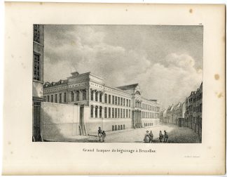 Antique Print-HOSPICE PACHECO-BEGUINAGE-BRUSSELS-Cloet-1825