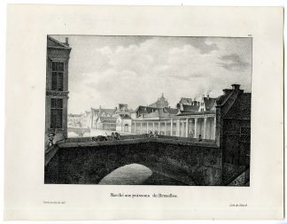 Antique Print-FISH MARKET-BRUSSELS-BRUXELLES-Cloet-1825