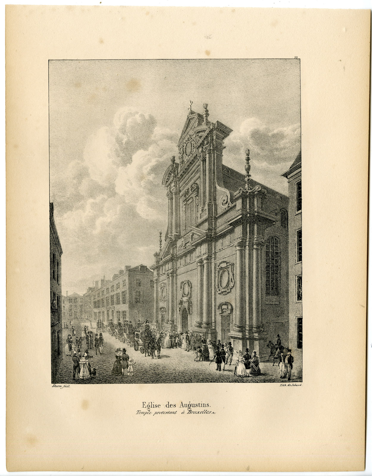 Pco 24729 416x532 Antique Print-TEMPLE OF THE AUGUSTINIANS-BRUSSELS-Cloet-1825