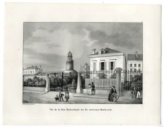 Antique Print-HYDRAULIC TOWER-NEW BOULEVARDS-BRUSSELS-Cloet-1825