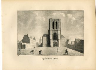 Antique Print-ST. MICHEL'S CHURCH-GENT-GAND-GHENT-Cloet-1825