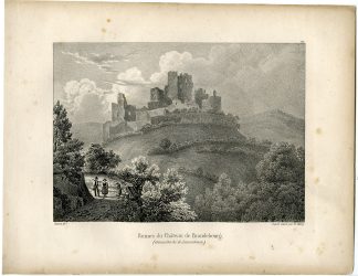 Antique Print-RUIN-CASTLE-BRANDENBOURG-LUXEMBOURG-Cloet-1825