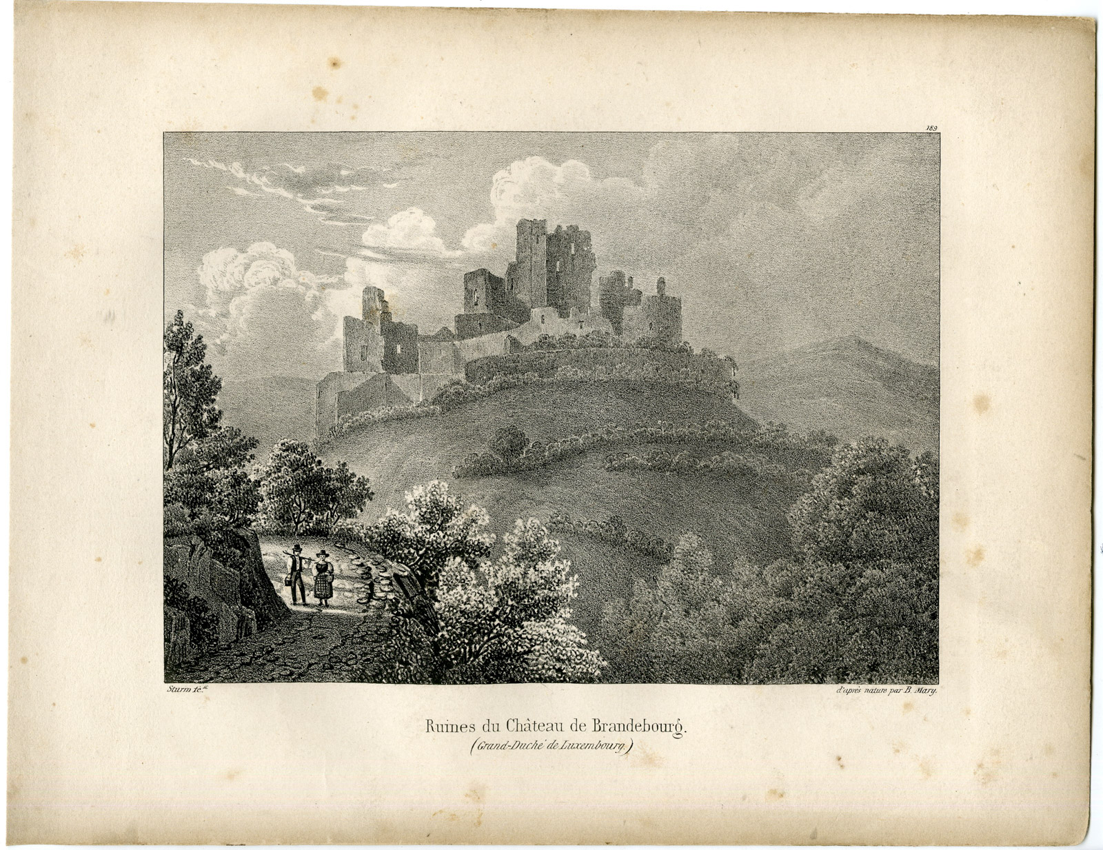 Pco 24741 416x321 Antique Print-RUIN-CASTLE-BRANDENBOURG-LUXEMBOURG-Cloet-1825