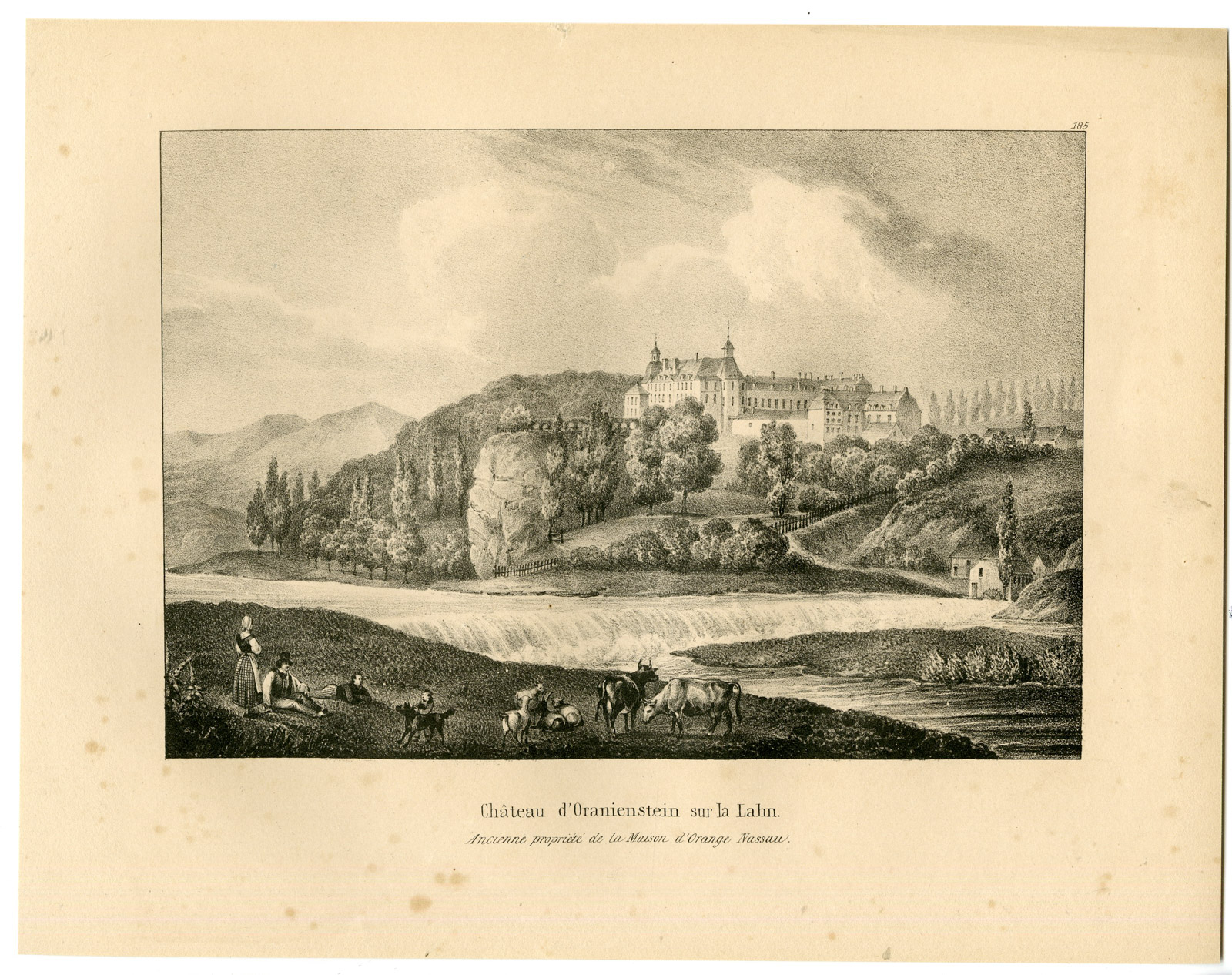 Pco 24746 416x329 Antique Print-CASTLE-SCHLOSS ORANIENSTEIN-DIEZ-Cloet-1825