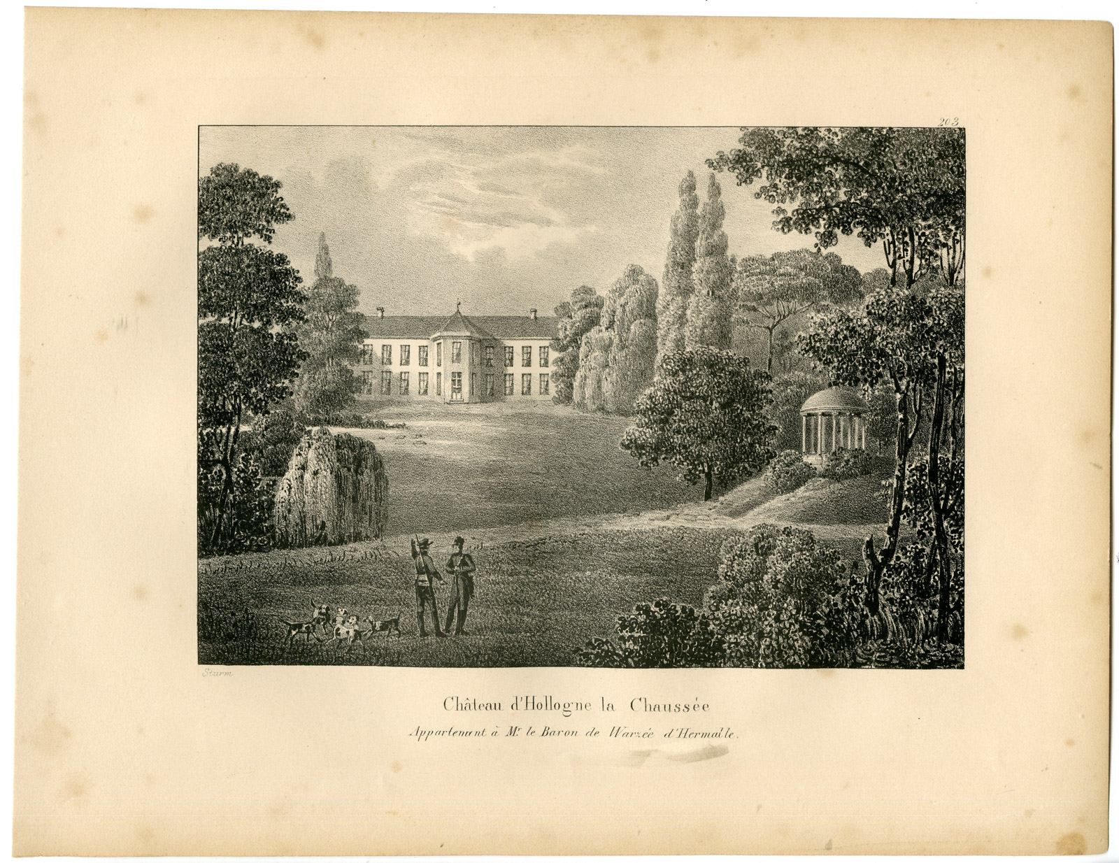 , Antique Print-CHATEAU DE HOLLOGNE-CASTLE-GRACE-Cloet-1825, Pictura Antique Prints