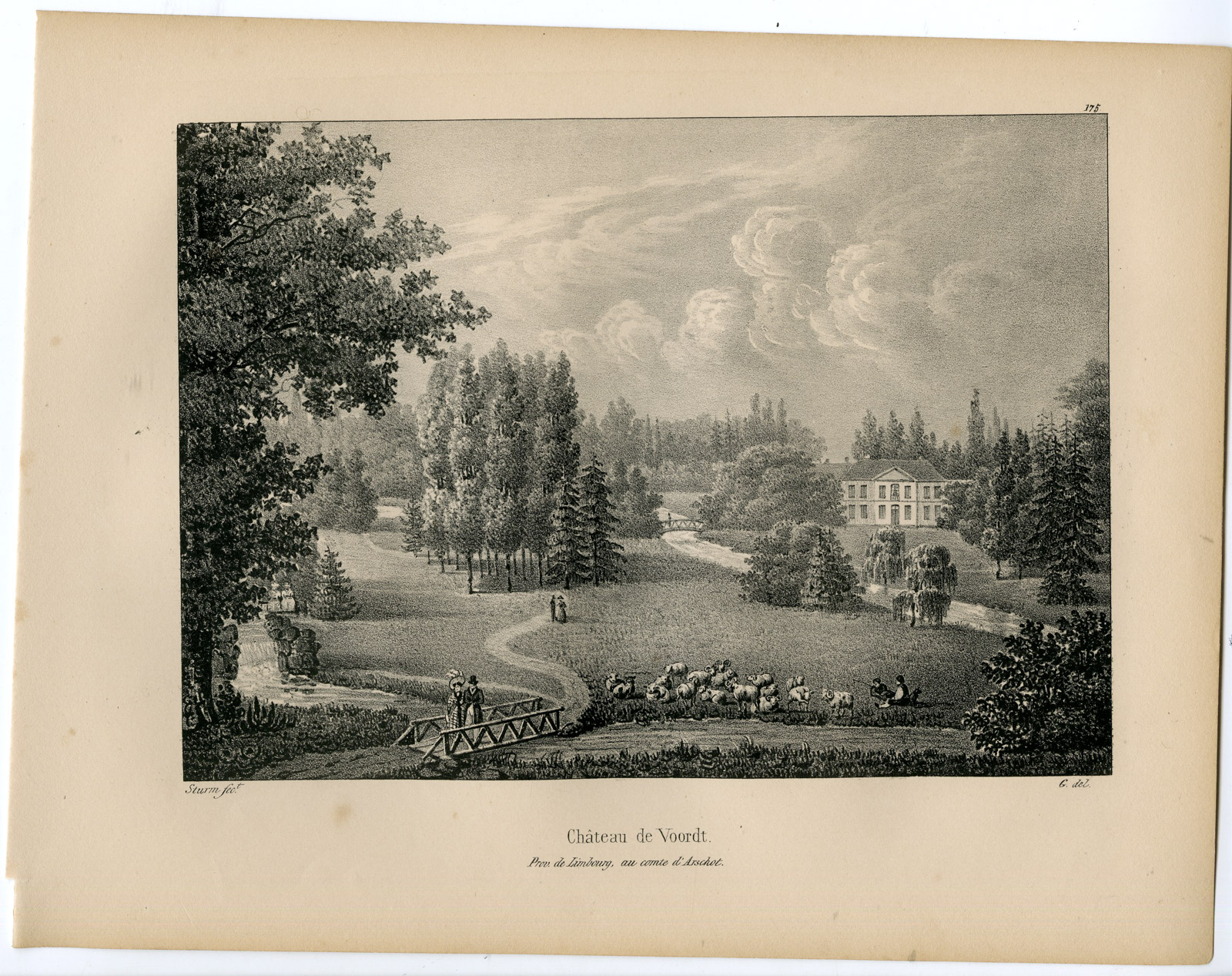 Pco 24758 416x329 Antique Print-CHATEAU DE VOORT-LIMBURG-ARSCHOT-CASTLE-Cloet-1825