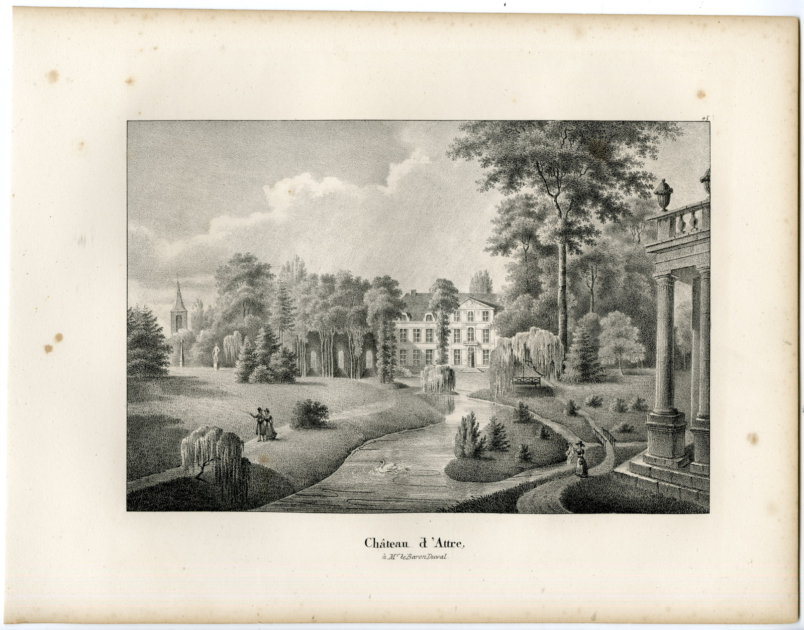 , Antique Print-CHATEAU-ATTRE CASTLE-BRUGELETTE-Cloet-1825, Pictura Antique Prints