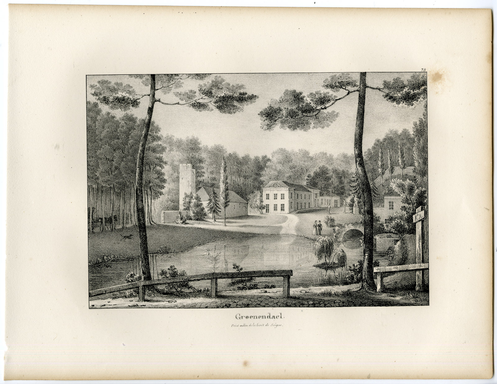 Pco 24780 416x321 Antique Print-GROENENDAEL-GROENENDAAL-CASTLE-Cloet-1825