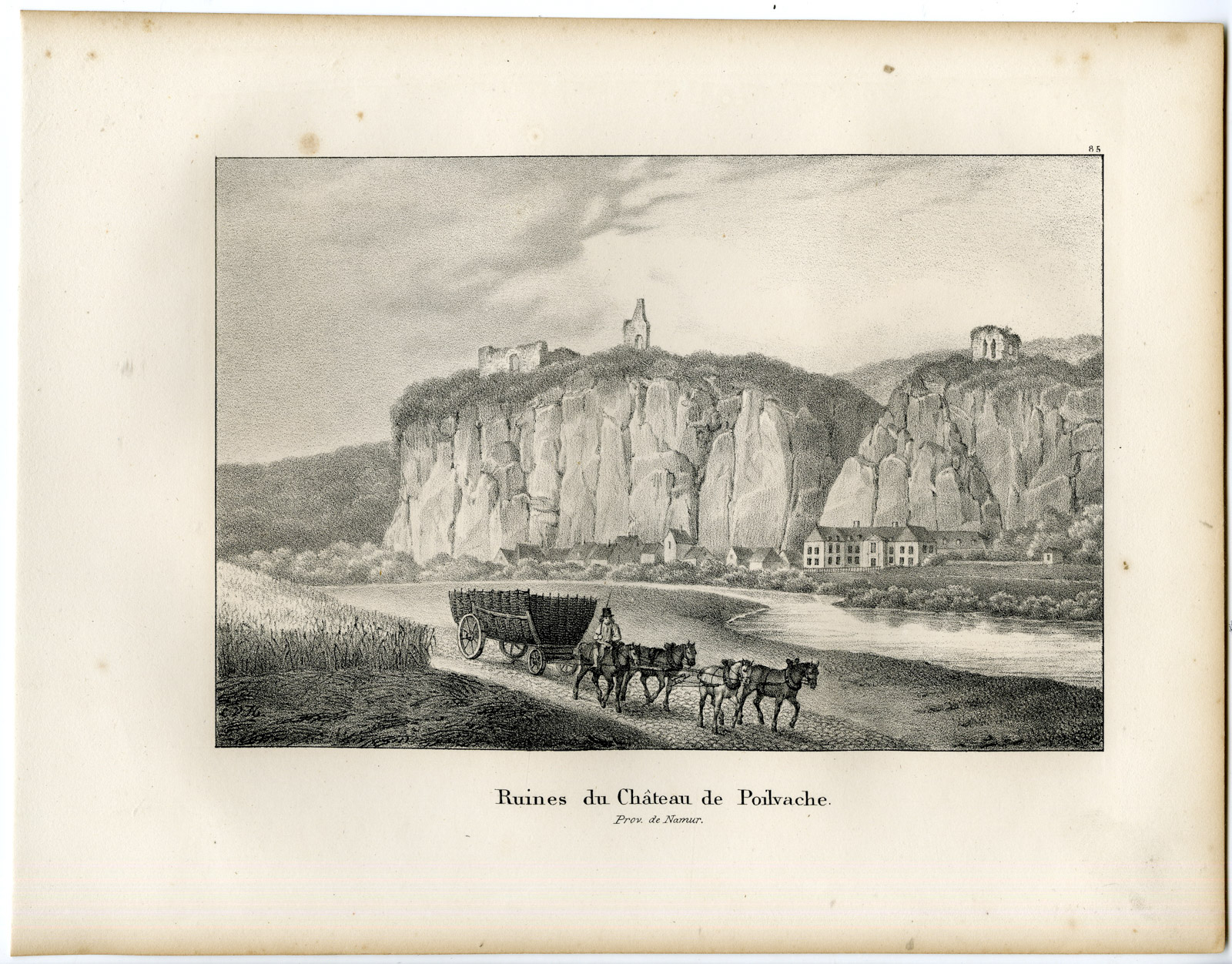 Pco 24784 416x326 Antique Print-RUINS-CHATEAU-POILVACHE-YVOIR-CASTLE-Cloet-1825