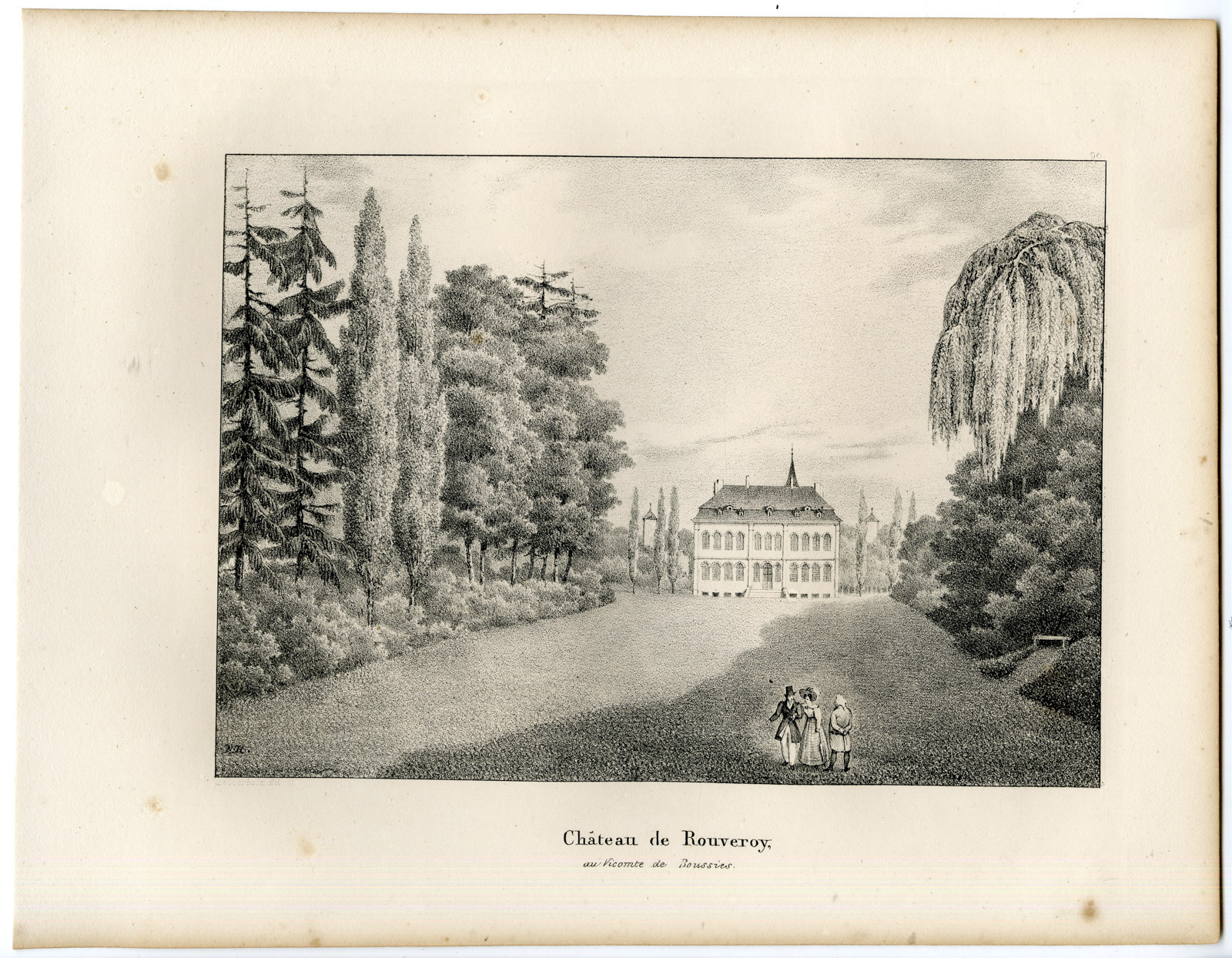 , Antique Print-CHATEAU-ROUVEROY-CASTLE-ESTINNES-Cloet-1825, Pictura Antique Prints
