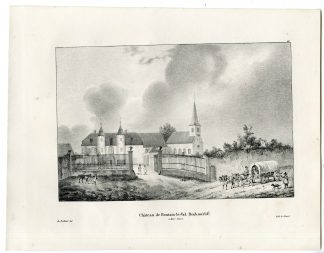 Antique Print-CHATEAU-HOUTAIN LE VAL-CASTLE-Cloet-1825