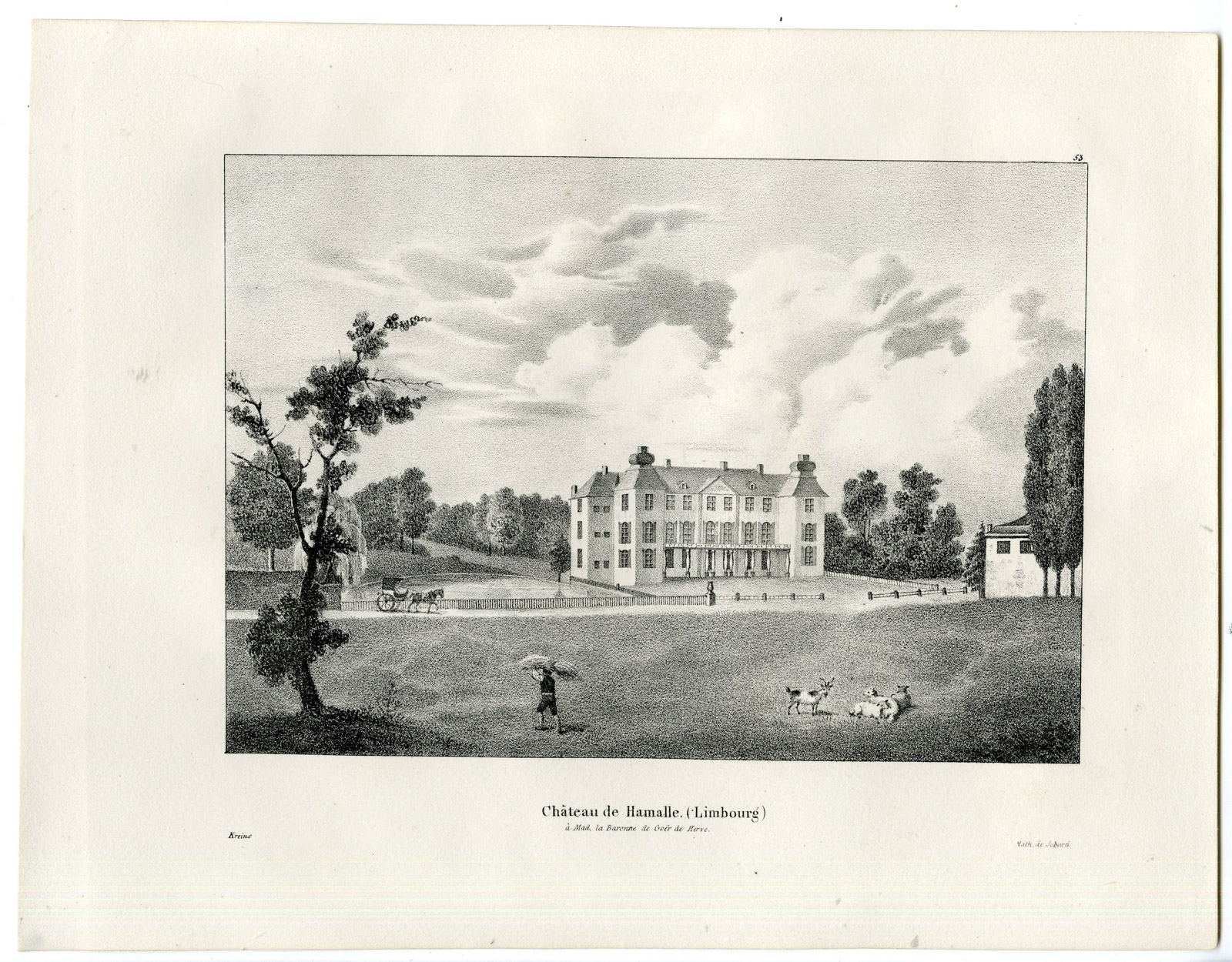 Pco 24792 416x325 Antique Print-CHATEAU-HAMALLE-LIMBURG-CASTLE-Cloet-1825