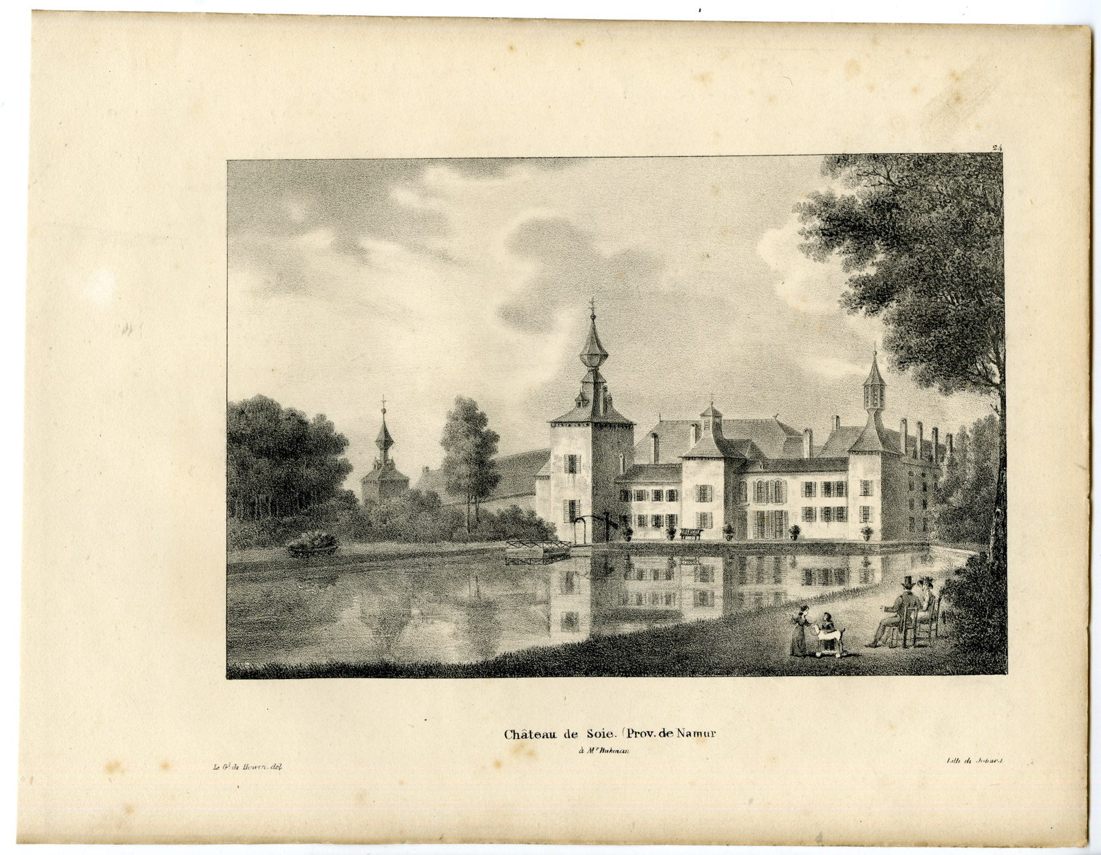 , Antique Print-CHATEAU-SOYE-NAMUR-CASTLE-Cloet-1825, Pictura Antique Prints