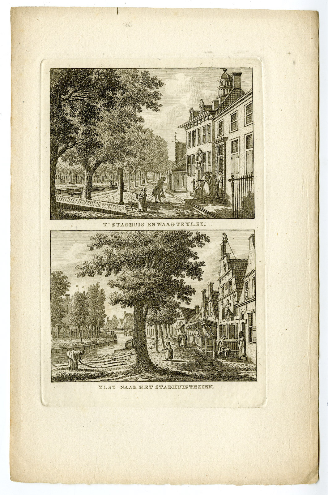 , Antique Print-IJLST-FRIESLAND-CITY HALL-VIEW-Bendorp-Bulthuis-1792, Pictura Antique Prints