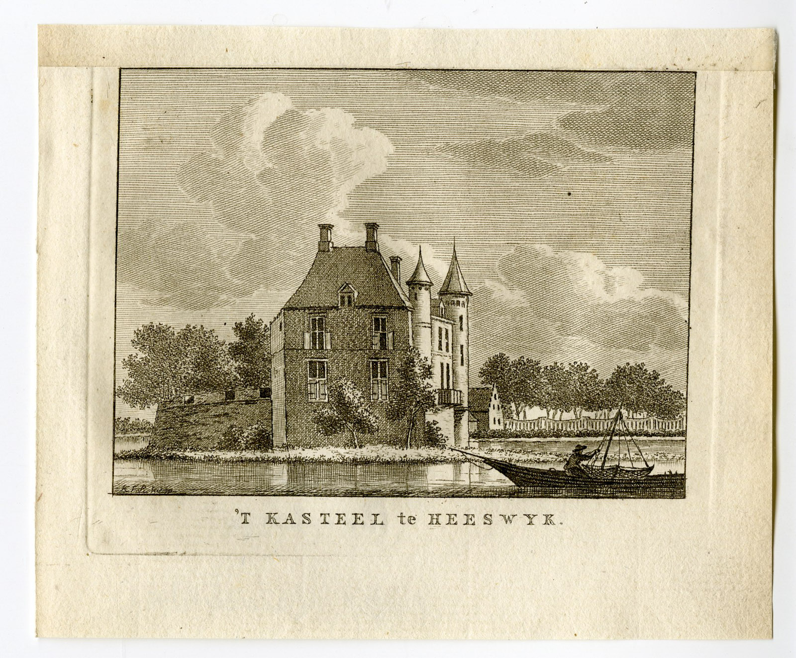 , Antique Print-HEESWIJK-CASTLE-VIEW-BRABANT-Bendorp-Bulthuis-1792, Pictura Antique Prints