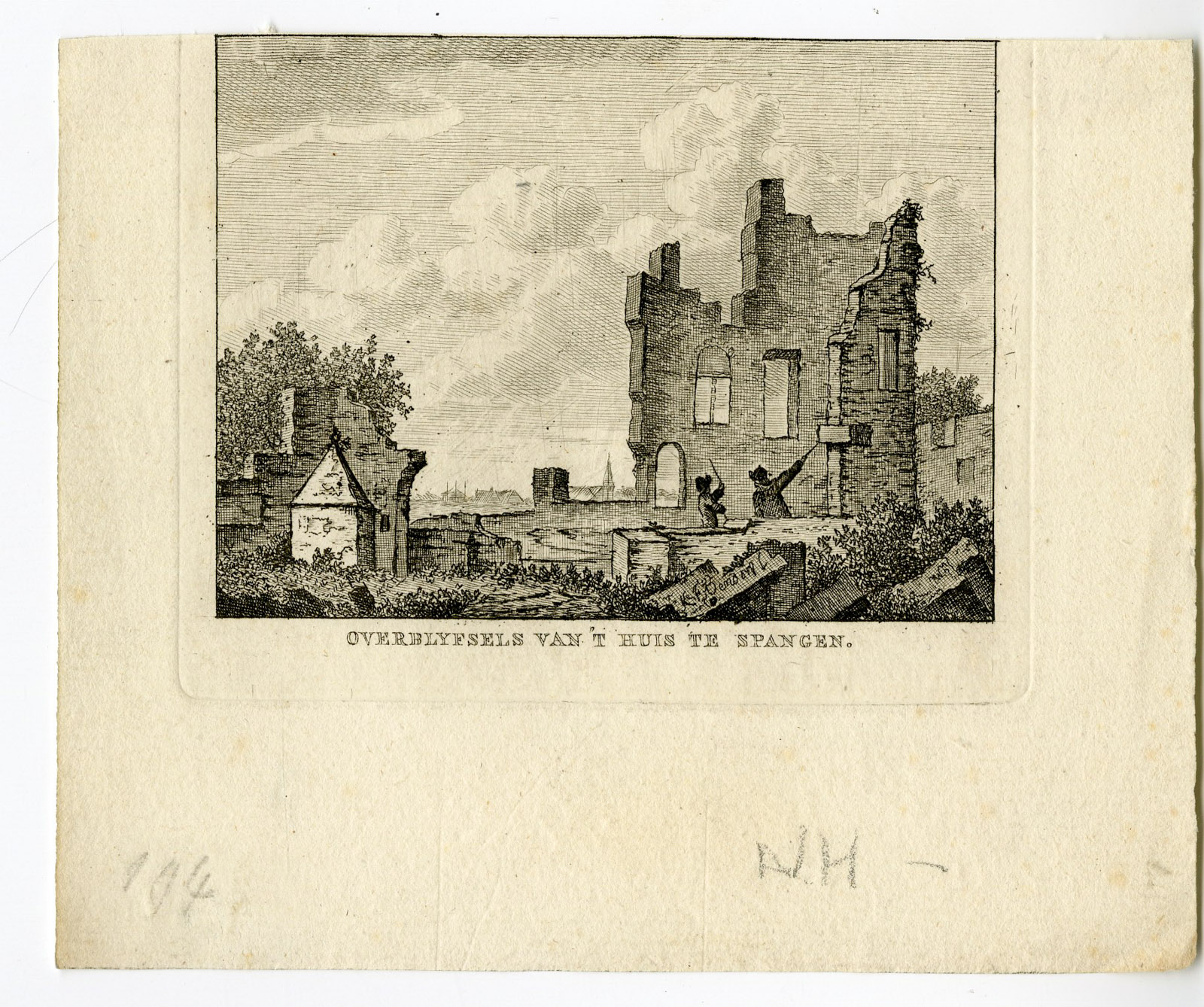 , Antique Print-SPANGEN CASTLE-TER NESSE-RUINS-Bendorp-Bulthuis-1792, Pictura Antique Prints