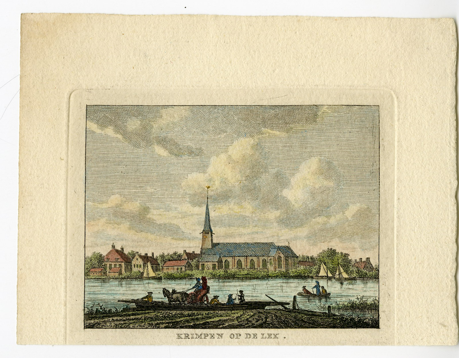 , Antique Print-KRIMPEN AAN DE LEK-ZUID HOLLAND-VIEW-Bendorp-Bulthuis-1792, Pictura Antique Prints
