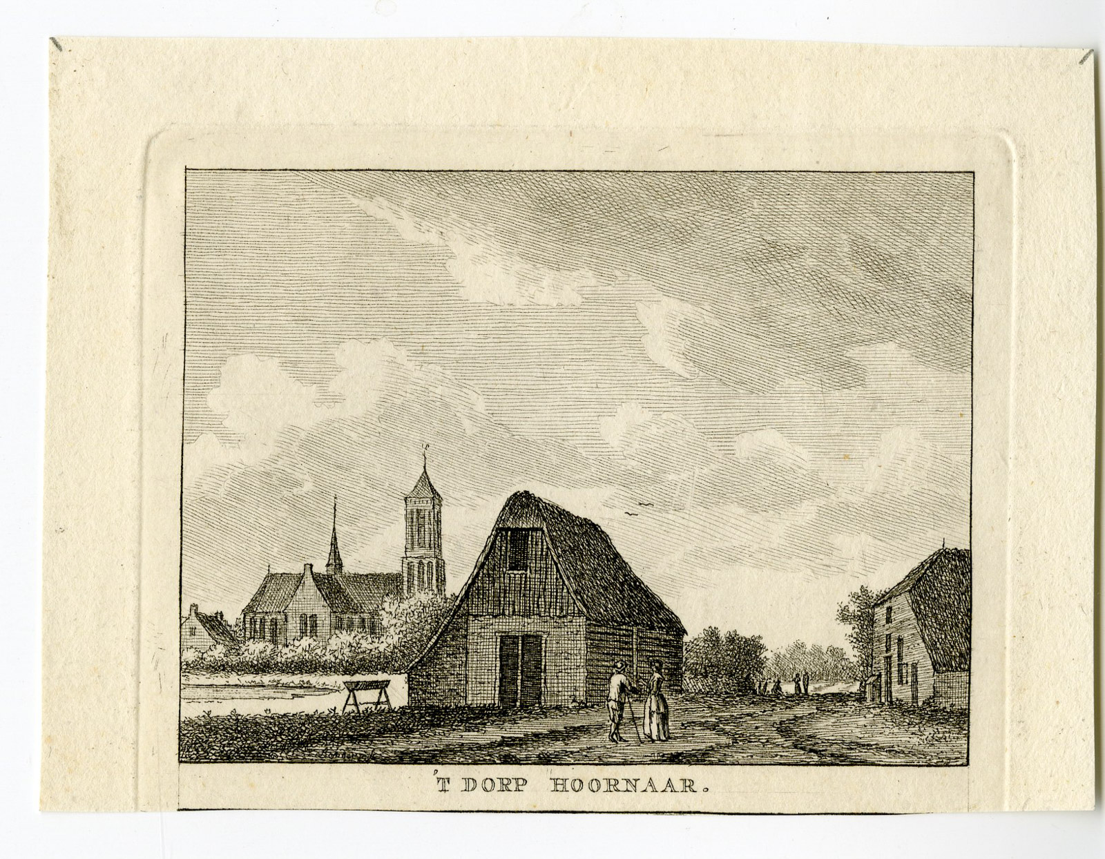 , Antique Print-HOORNAAR-ZUID HOLLAND-VIEW-Bendorp-Bulthuis-1792, Pictura Antique Prints