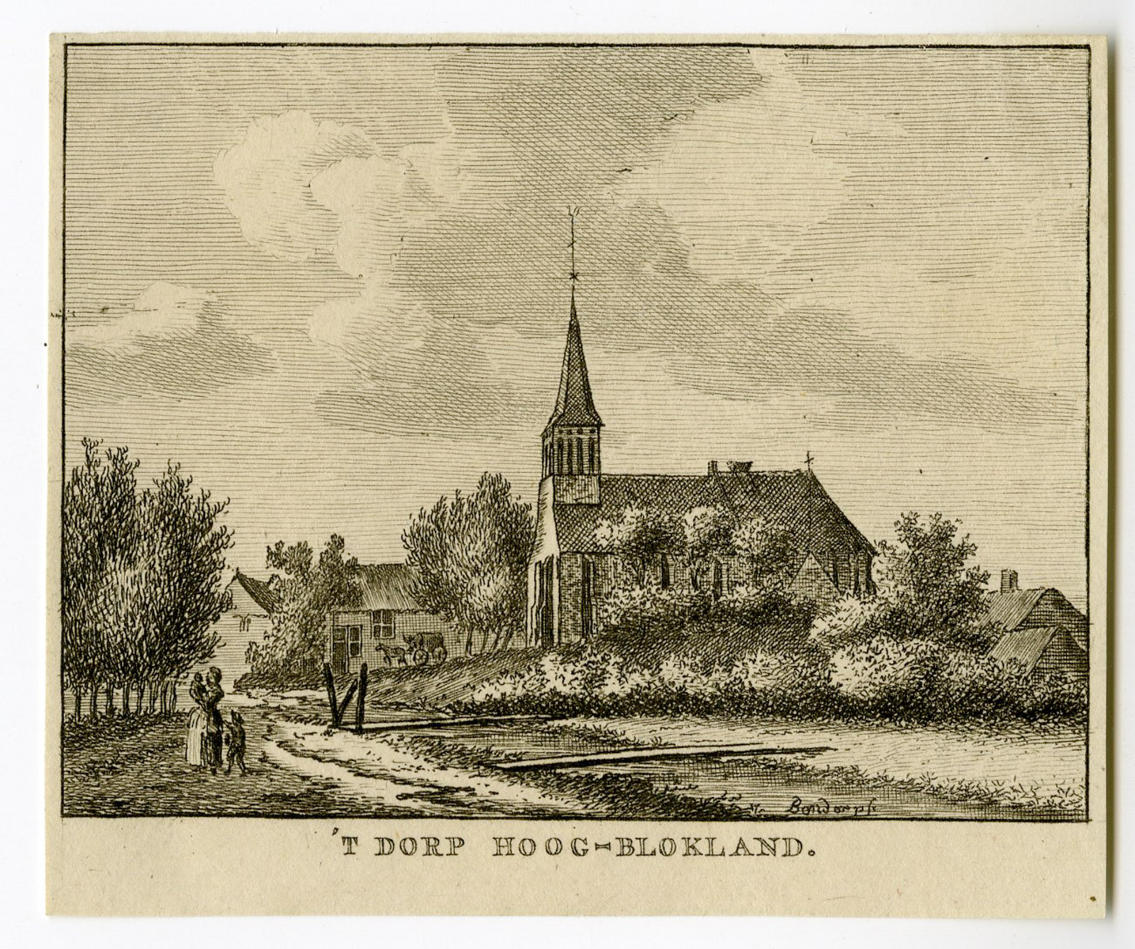 , Antique Print-HOOGBLOKLAND-ZUID HOLLAND-VIEW-Bendorp-Bulthuis-1792, Pictura Antique Prints
