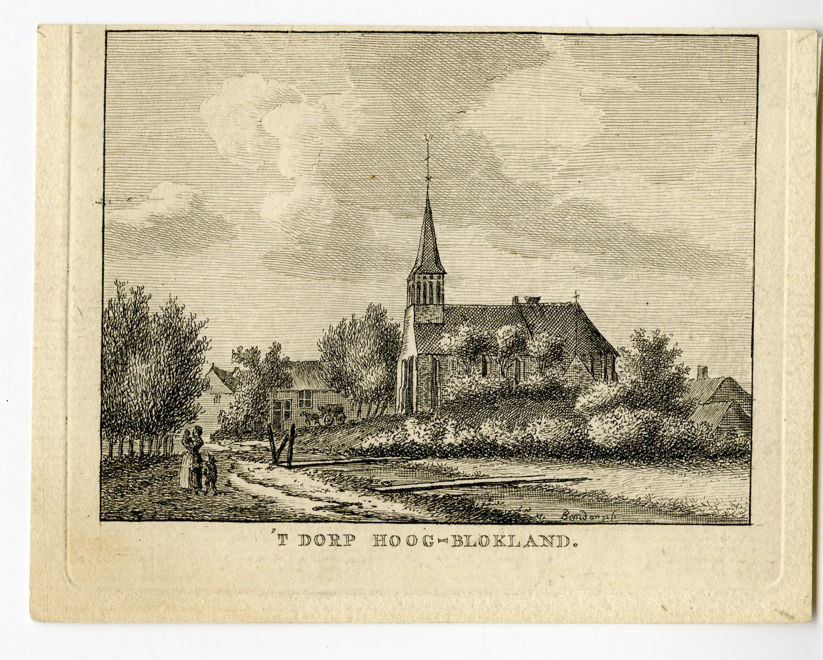 , Antique Print-HOOGBLOKLAND-ZUID HOLLAND-VIEW-Bendorp-Bulthuis-1792, Pictura Antique Prints
