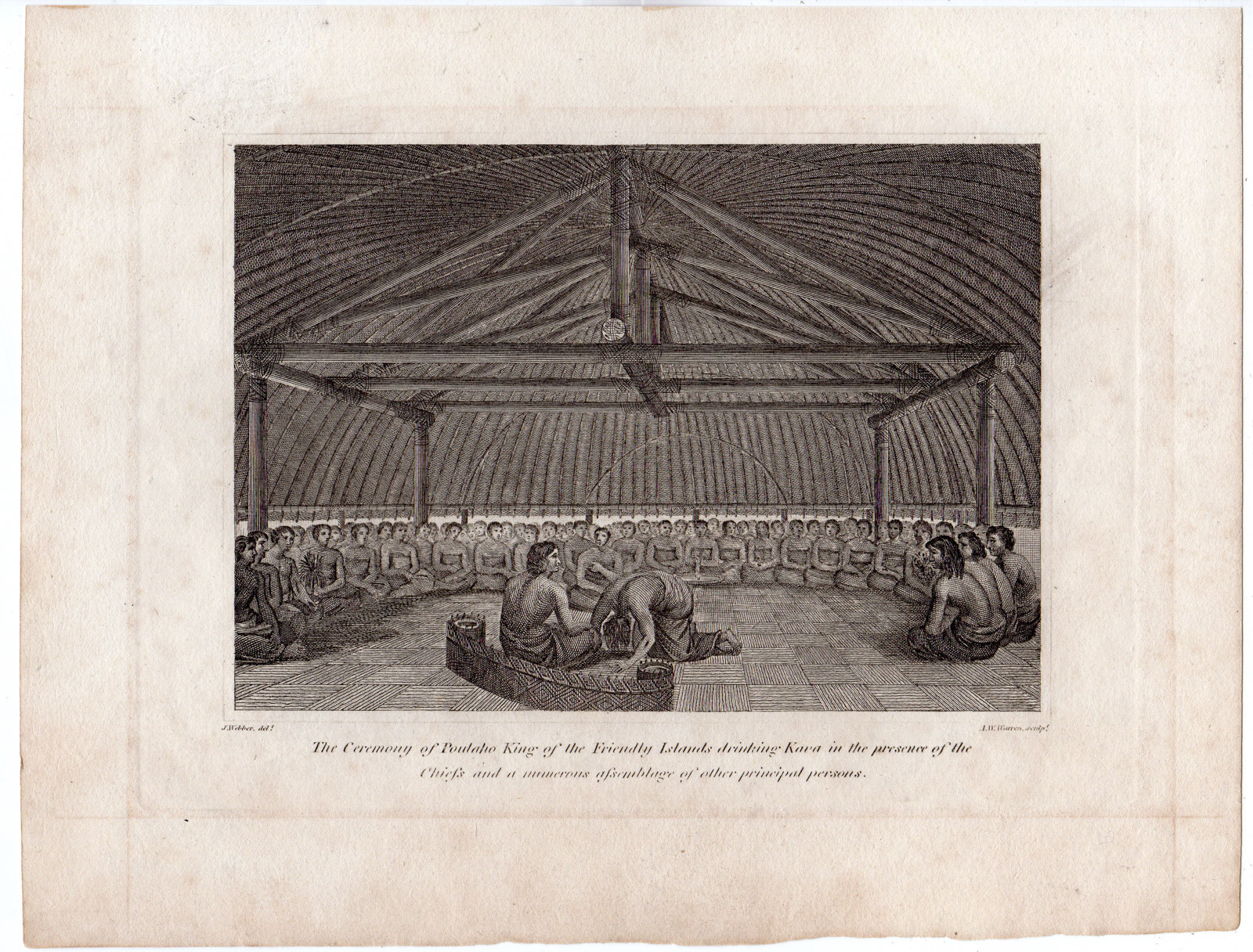 , Antique Print-FRIENDLY ISLANDS-POULAHO-KING TONGA-KAVA-Warren-Webber -c.1800, Pictura Antique Prints