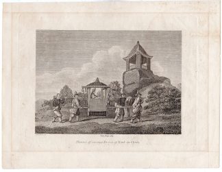 Antique Print-SEDAN CHAIR-CHINA-TEMPLE-Lyddiker-Alexander-1809