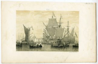 Antique Print-Tresling en Hof-1878
