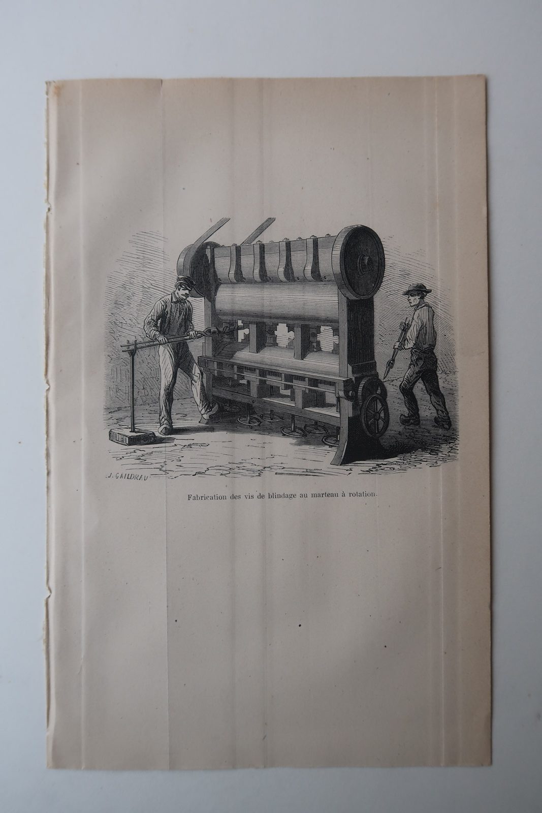 , 4-Antique Prints-IRONWORKS-FORGERY-LA CHAUSSADE-GUERIGNY-Revue Maritime-1869, Pictura Antique Prints