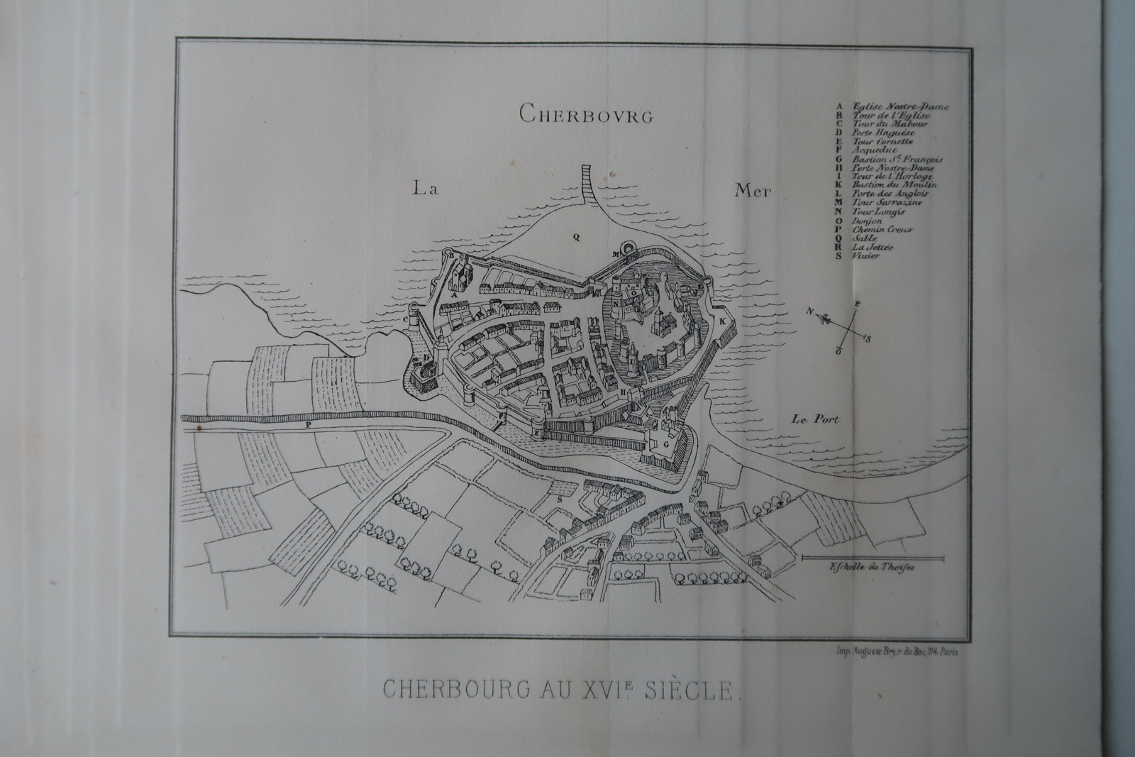 , 8-Antique Prints-CHERBOURG-VIEW-PLAN-NAVY PORT-ARSENAL-Revue Maritime-1869, Pictura Antique Prints